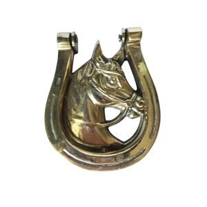 Vintage Hampton Brass Door Knocker with Horse and Horseshoe details